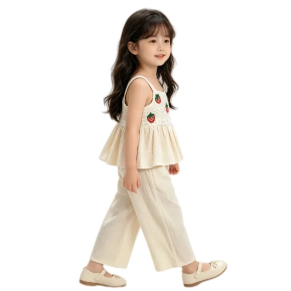 SundayKids Girls 2PCS  Sleeveless Top Wide Leg Pants Set