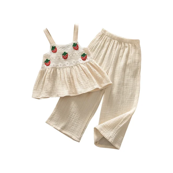 SundayKids Girls 2PCS  Sleeveless Top Wide Leg Pants Set