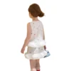 SundayKids Girls Sleeveless Top + Skirt Set with Colorful Floral Embroidery & Ruffle Hem
