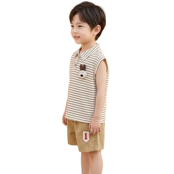 Sundaykids Boy suit POLO two-piece suit, fashionable and fashionable striped suit