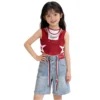SundayKids Girls Terno Tank Top + Denim Shorts Set Streetwear Outfit