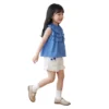 SundayKids Girls Summer Sleeveless Ruffle Blouse & Casual Shorts Set