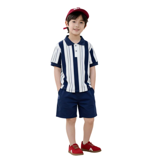 Sundaykids Stylish two-piece polo shirt for boys ages 1-6