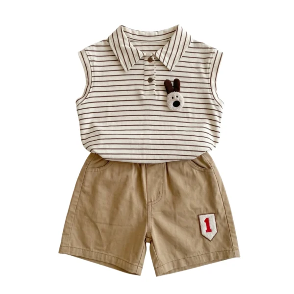 Sundaykids Boy suit POLO two-piece suit, fashionable and fashionable striped suit
