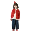 SundayKids Girls Bear Embroidered Wide Leg Denim Pants