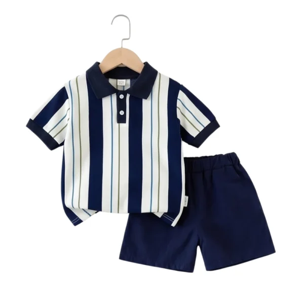 Sundaykids Stylish two-piece polo shirt for boys ages 1-6