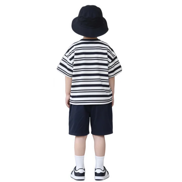 Sundaykids boys short-sleeved suit 1-6 years old boy summer striped pocket t-shirt baby boy clothes