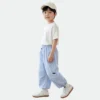 Sundaykids Boys Light Blue Pants Quick Dry Breathable Elastic Drawstring Waist Loose Fit Summer Pants