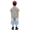 Sundaykids Toddler Boys' Classic Gingham Shirt - Short - Sleeve with Pocket Embroidery
