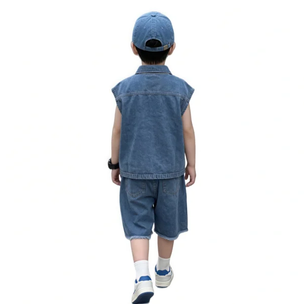 Sundaykids New Soft denim two-piece terno for boys - casual outfit for babies