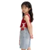SundayKids Girls Terno Tank Top + Denim Shorts Set Streetwear Outfit