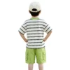 Sundaykids Boys Striped Contrast Collar Cargo Terno Set