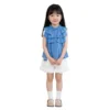 SundayKids Girls Summer Sleeveless Ruffle Blouse & Casual Shorts Set