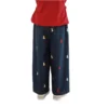 SundayKids Girls Bear Embroidered Wide Leg Denim Pants