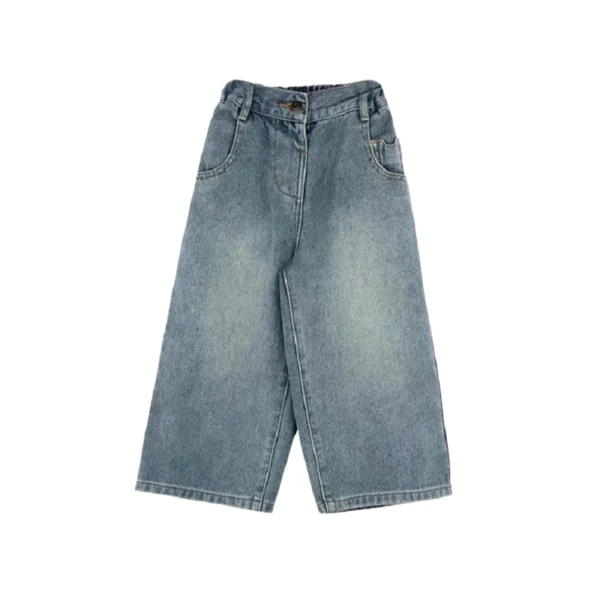 SundayKids Girls Light Wash Wide Leg Denim Pants