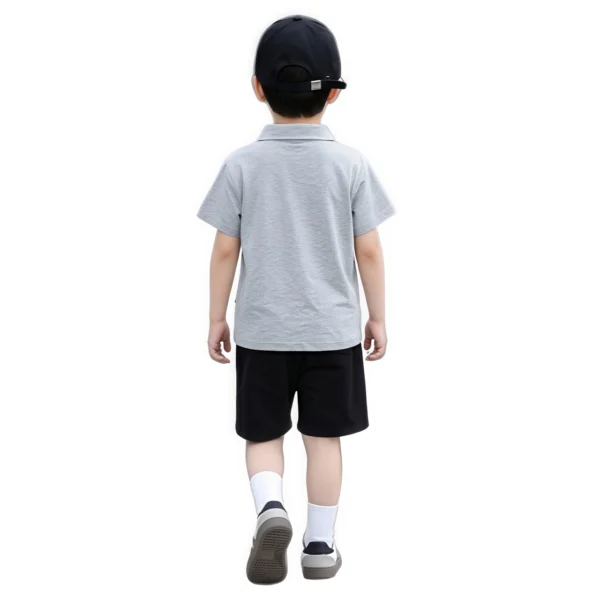 Sundaykids new 1-6 year old boys and girls lapel POLO shirt cuffs ears bear short sleeves