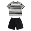 Sundaykids boys short-sleeved suit 1-6 years old boy summer striped pocket t-shirt baby boy clothes