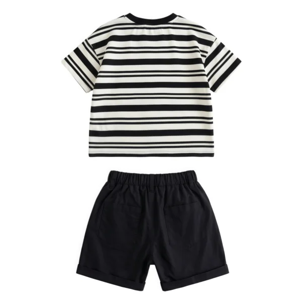 Sundaykids boys short-sleeved suit 1-6 years old boy summer striped pocket t-shirt baby boy clothes